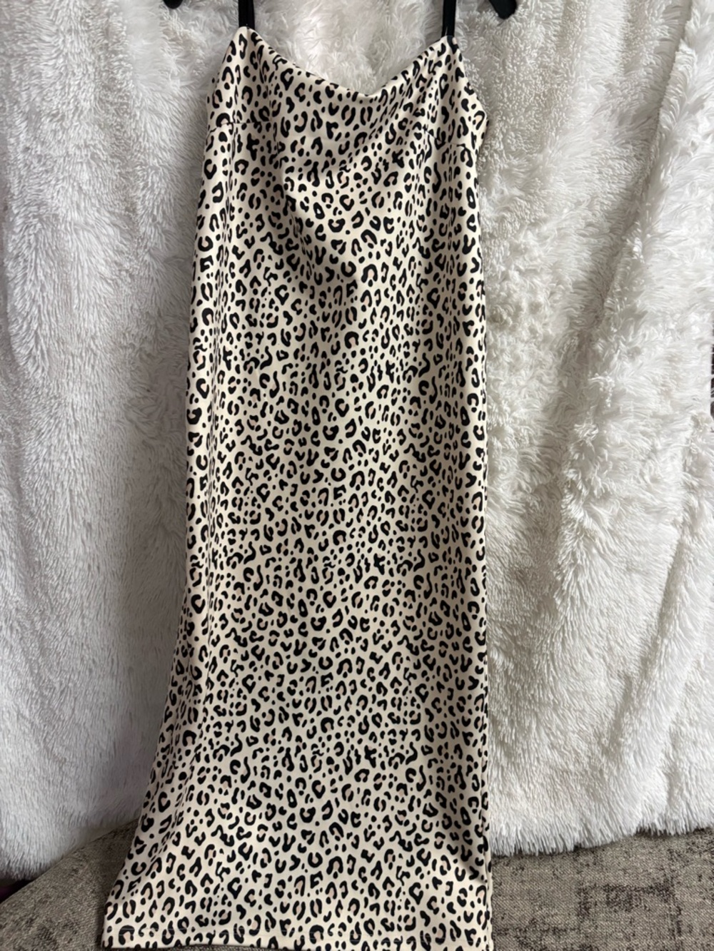By egreis Leopard-Print long Slip dress Cream and Black